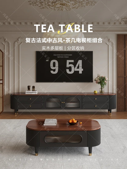 Vertical Vintage Tv Table Wood Heavy Luxury Design Tv Stand Living Room High End Muebles Para El Hogar House Accessories