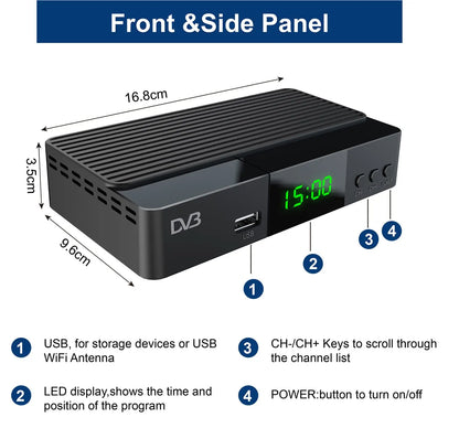 New H.265 TDT DVB-T2 C Digital Terrestrial TV Receiver HD DVB-T2 FTA Set Top Box EPG USB PVR TV Tuner for HD/Old TV