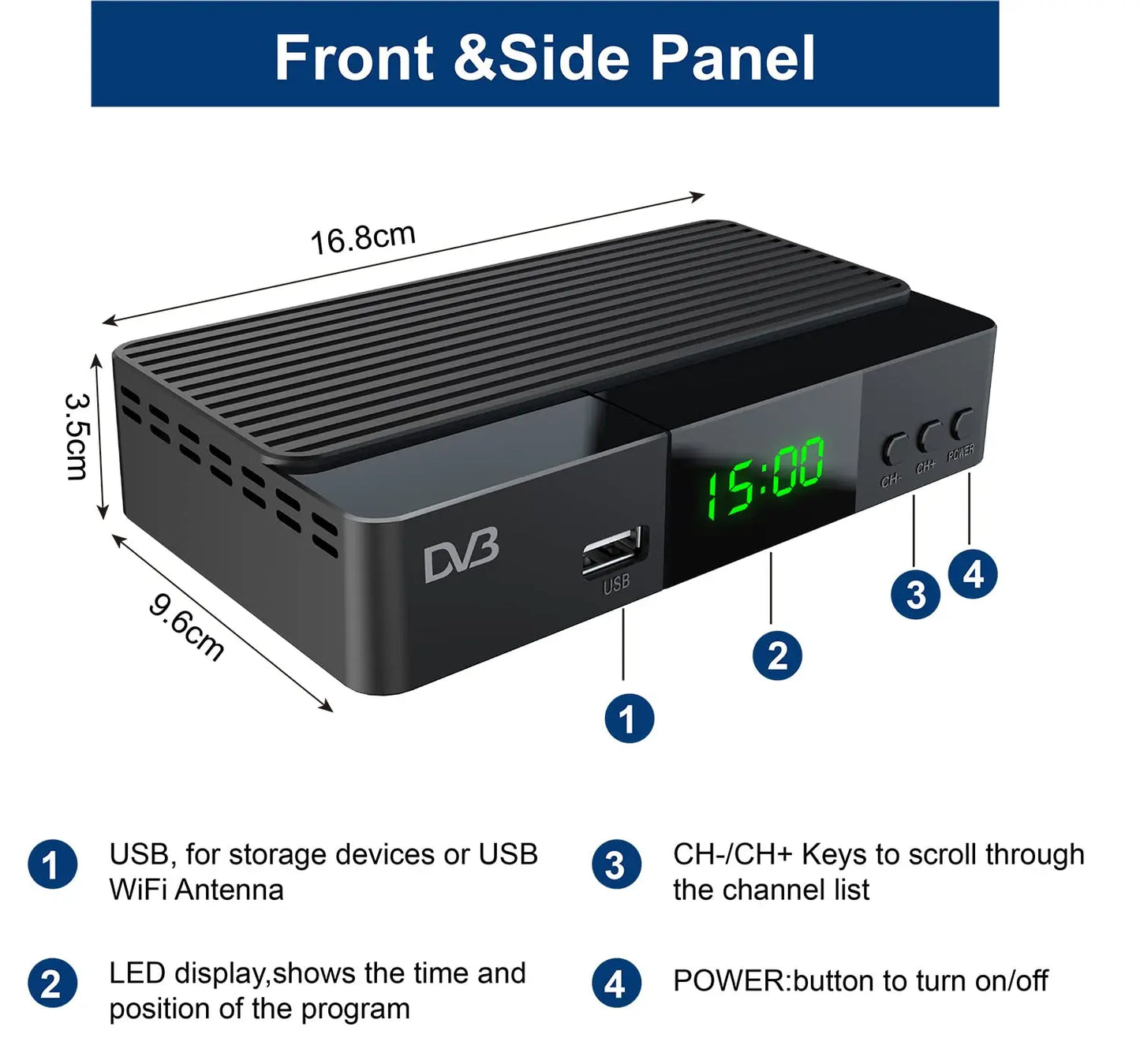 New H.265 TDT DVB-T2 C Digital Terrestrial TV Receiver HD DVB-T2 FTA Set Top Box EPG USB PVR TV Tuner for HD/Old TV