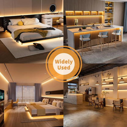 5M 10M 20M COB RGBW RGBWW LED Strip 24V Flexible Color Changing Dimmable Room Liner Light Home Decor 2.4G RF Remote Control Kit