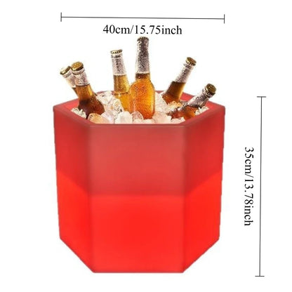 LED Solar Energy Luminous Bar Bucket Ice KTV Remote Control Outdoor Beer Bucket Champagne Waterproof Colorful Buckets Bar Tools
