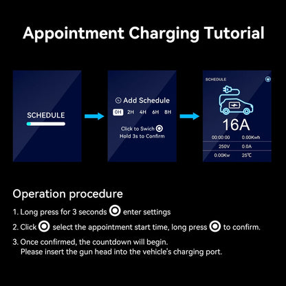 Type 2 Portable EV Charger Appointment time 11KW 16A 3 Phase EVSE Charging Box Cable CEE Plug for Electric Vehicle Car