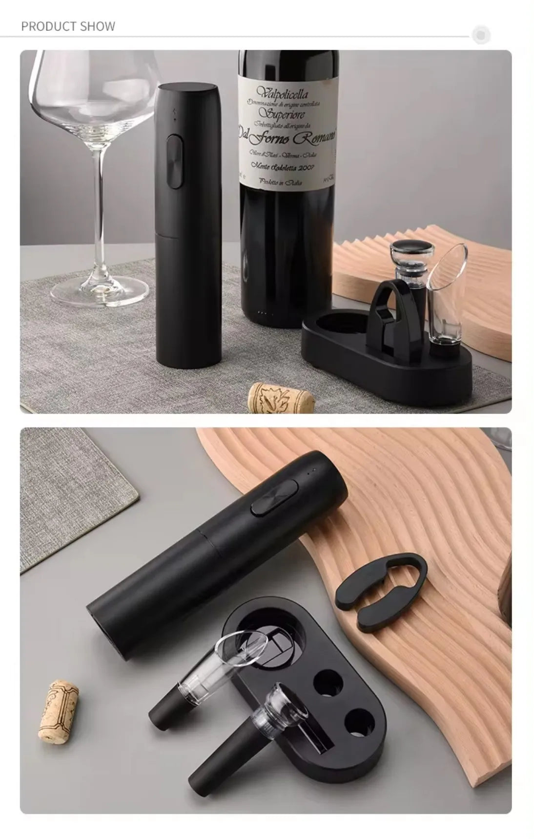 Electric Automatic Wine Opener Set Multifunction Red Wine Pourer & Stopper Ins Style Bottle Opener Gift Set for Home & Kitchen