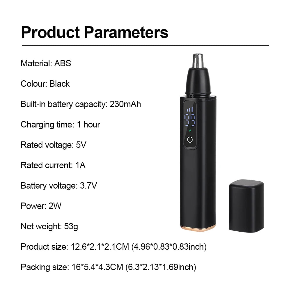 Electric Nose Hair Clipper Rechargeable Automatic Shaving Nose Trimmer Unisex Professional Washable Painless Nose Hair Trimmer