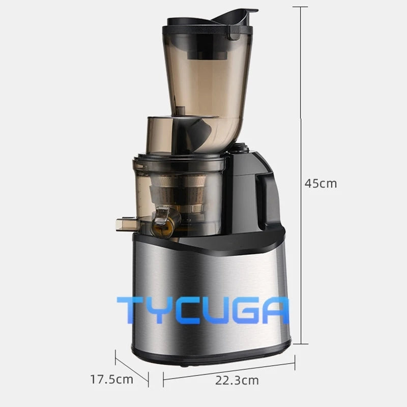 850W Slow Masticating Juicer Machine 75mm Wide Chute Vertical Spiral Extractor Home Use For Fruits Vegetables Higher Juice Yield