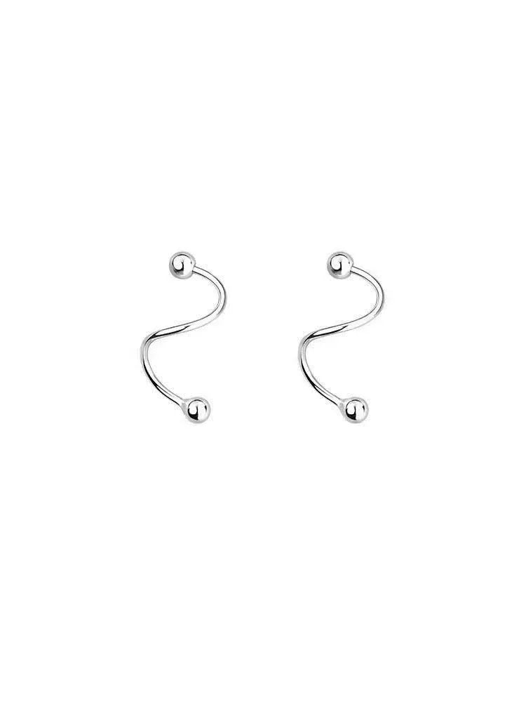 EVISPOL Silverly Flash Crystal Spiral Star Stud Earrings Summer Small Fresh Female Heart Earring New Trendy Personality Earrings