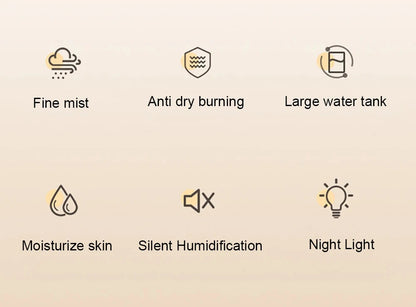 Air Humidifier 2.2L Large Capacity Home Humidifier Mute Mist Maker Double Nozzle Usb Humidifier for Bedroom with LED Night Light