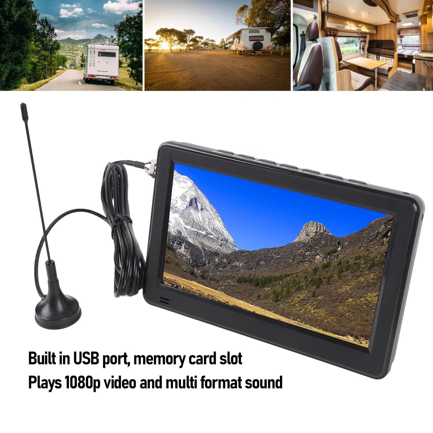 6 Inch Portable Digital ATSC TV ATSC  Digital TV Multi Formats Support High Sensitivity Tuner with Remote Control for Car