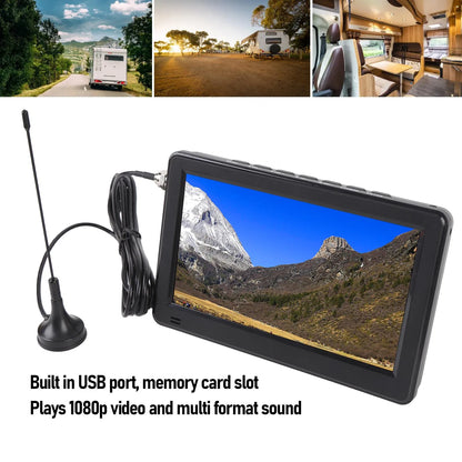 6 Inch Portable Digital ATSC TV ATSC  Digital TV Multi Formats Support High Sensitivity Tuner with Remote Control for Car