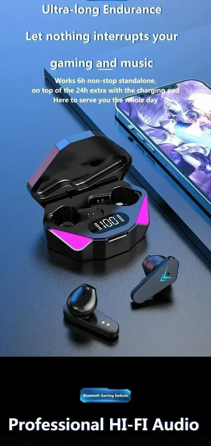 TWS Earphones 5.3 Bluetooth Wireless Gamer Headphones 65ms Low Latency Earbuds Fone Headset Gamer With phones