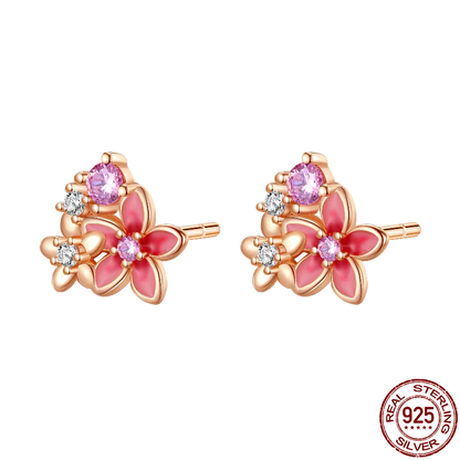 Hot Sale 925 Sterling Silver Spring Zircon Sunflower Stud Earrings For Women 2023 Trending Fashion Jewelry mother's day gift