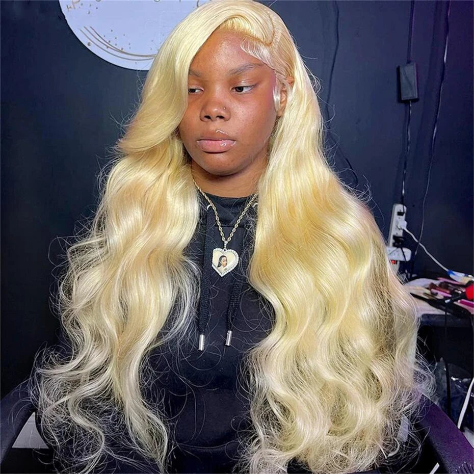 13x6 Silver Grey Straight Lace Front Human Hair Wigs Pre Plucked 613 Blonde Body Wave Frontal Wigs For Women Brazilian Hair Wigs