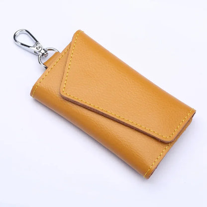 New Genuine Leather Keychain Men Key holder key organizer Pouch Car Key pouch Wallet Housekeeper Key Case Mini Card Bag
