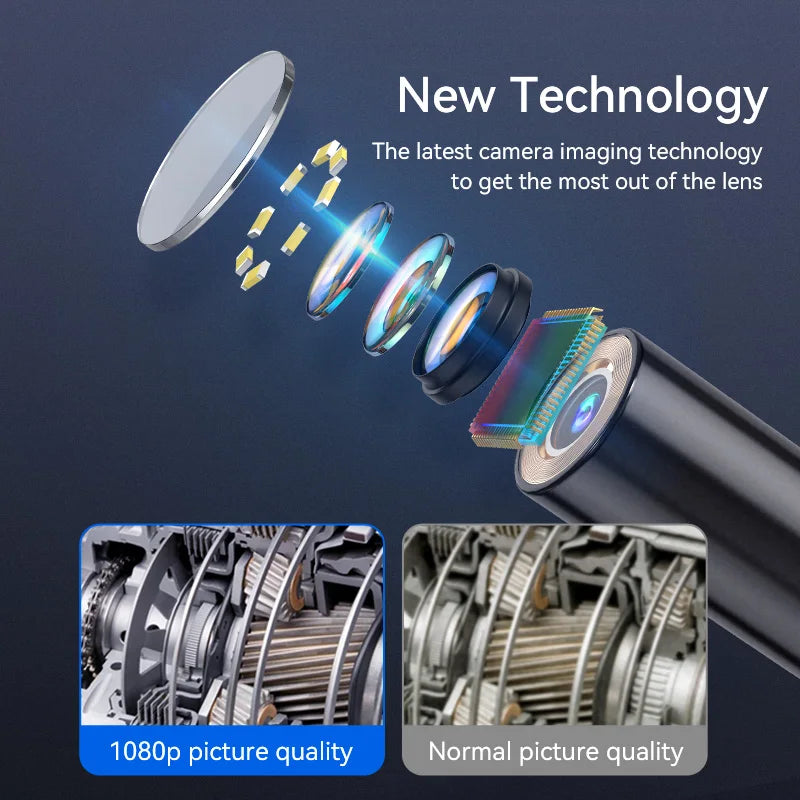 Industrial Endoscope Camera 4.3 "Single Dual Lens HD 1080P Car Inspection Borescope IP67 Waterproof Sewer Camera With LED