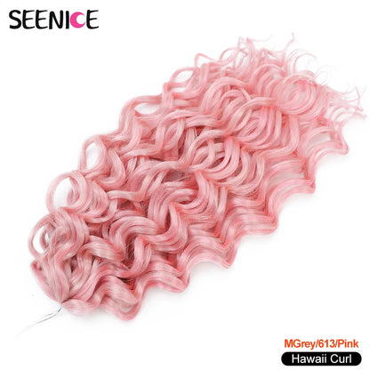 18 24“Synthetic Deep Wavy Twist Crochet Hair Afro Curls Water Wave Crochet Braids Ombre Brown Braiding Hair Extensions For Women
