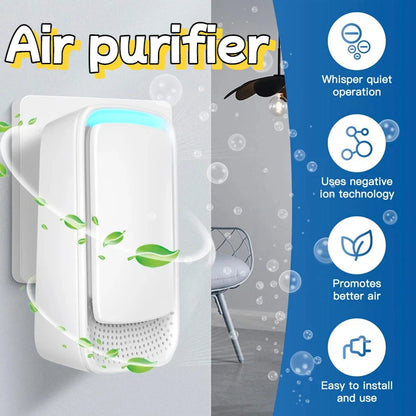 Negative Ion Mini Air Purifier Whisper Quietoperation For Indoor Bathroom Odor And Smoke Removal Air Purifier Promotesbetter Air