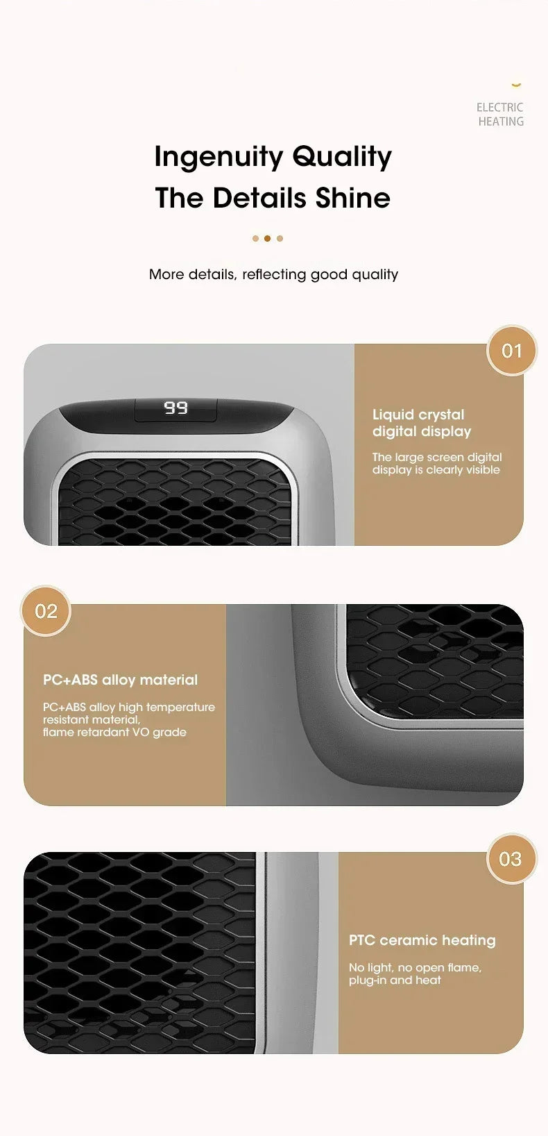 800W Portable Electric Heater EU Small Bathroom Fast Heating Fans Bedroom Heater Home Use Warming Device with Remote Control