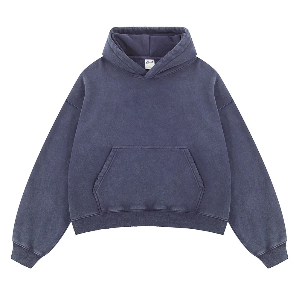 VIPReAlr2025 Winter Hoodie Retro Harajuku Fashion Washed Cotton 380GSM Pullover Sweatshirt Y2K RE Alr