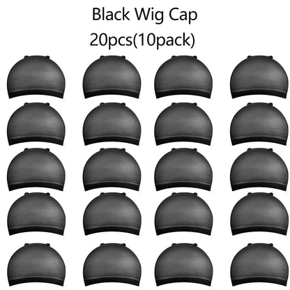 4/20pcs Black Wig Cap Elastic Breathable Invisible Wig Caps Perfect For Professional Use,2pcs/Pack