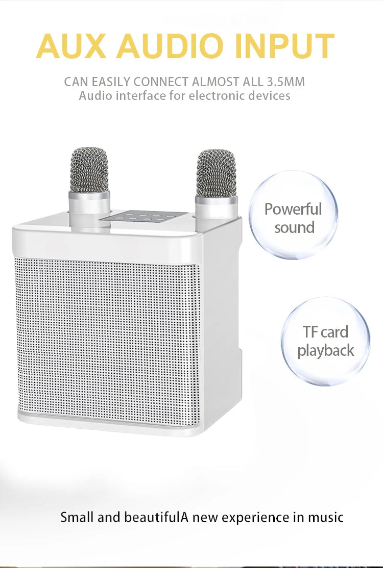 Karaoke Machine for Adults, Portable Bluetooth Karaoke Microphone Singing Speaker Karaoke Player with 2 Wireless Mic Home Party