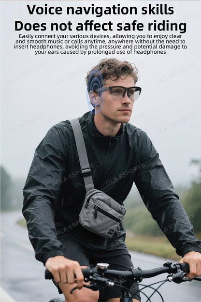 2025 Photosensitive Color Change Smart Glasses Bluetooth Voice Calls Control Music UV Polarized Sunglasses Headphone Glasses Man