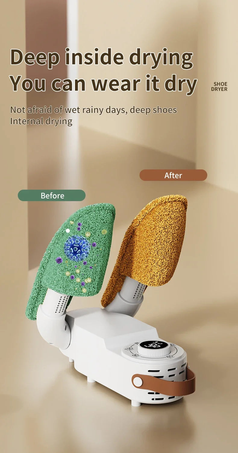 Adjustable Dryer  Shoe Dryer Intelligent Timer Quick Drying Deodorizing Sterilizing Shoe Dryer Household Shoe Warmer Heater