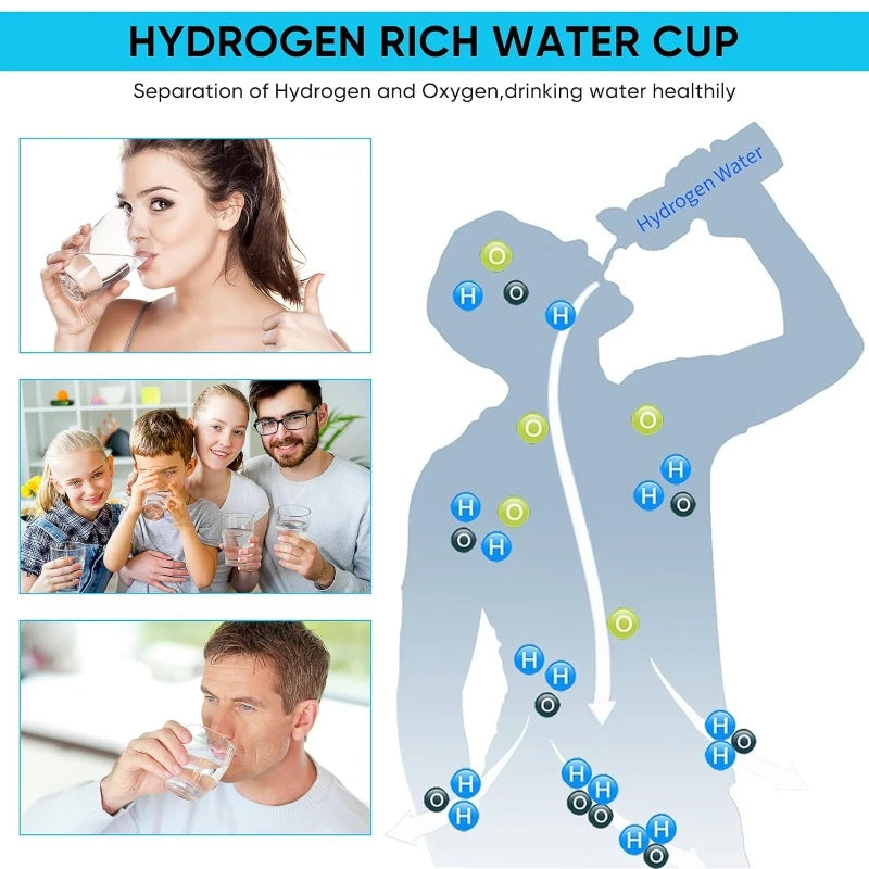 Hydrogen Water Bottle for Home Office Travel and Daily Drinking Portable Hydrogen Water Bottle Generator Water Ionizer Machine