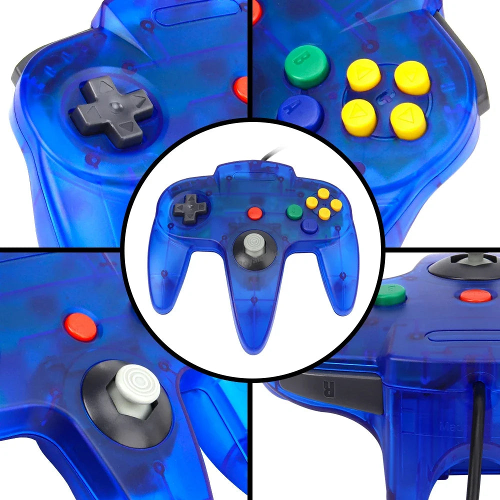2PCS/Pair For N64 Controller Classic Wired Remote Control Gamepad Gaming Joystick Retro Video Game Joypad for N64 Console Access