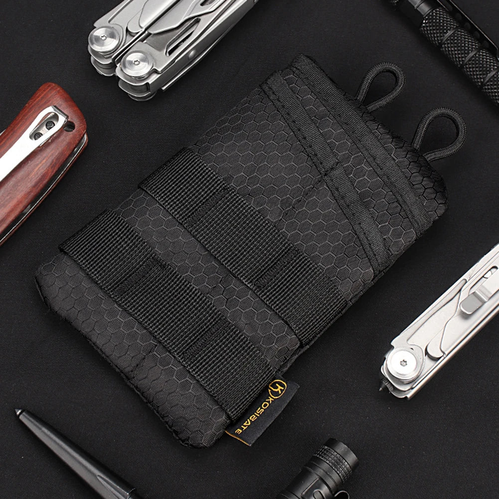 Foldable Small Tool Storage EDC Pouch Lightweight Wear Resistant Organizer for Camping Hiking Sports Portable Credit Card Wallet