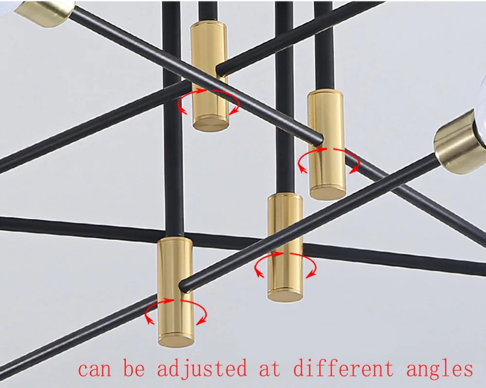 Modern Pendant Light LED Nordic Lamp Gold Black Hanging Chandelier Ceiling Lights Dimming Remote Control Lighting Fixture