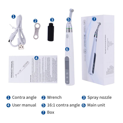 Dental Endo Motor 16:1 Standard Contra Angle Endomotor Wireless Root Canal Therapy Instrument Dentist Tools Reciprocating 360°