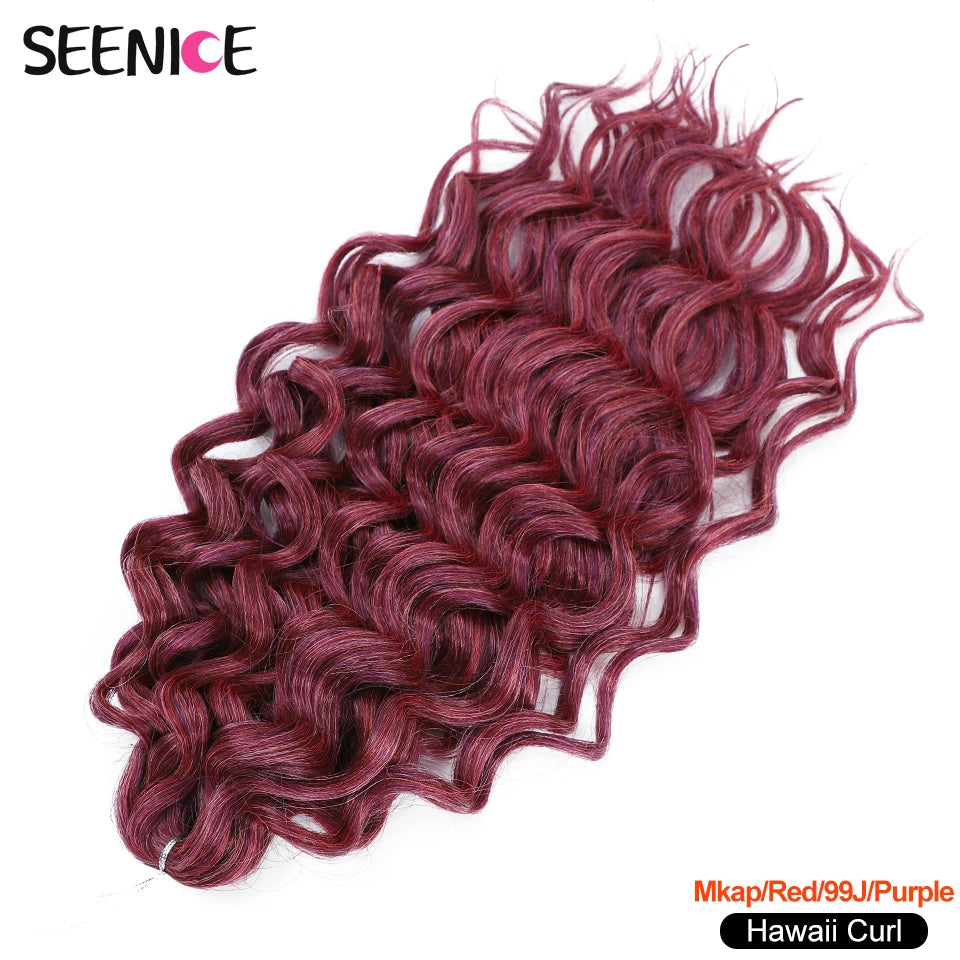 18 24“Synthetic Deep Wavy Twist Crochet Hair Afro Curls Water Wave Crochet Braids Ombre Brown Braiding Hair Extensions For Women