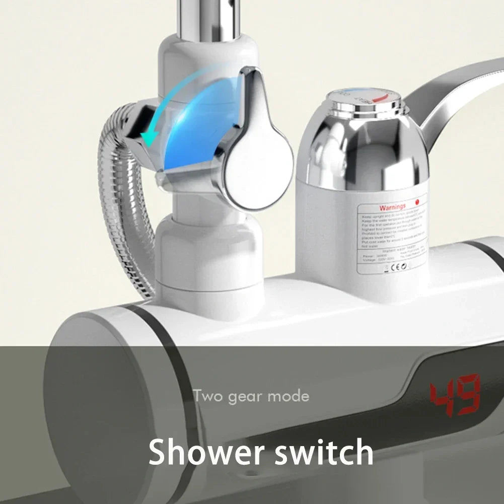 3000W Electric Kitchen Water Heater Tap Instant Hot Water Faucet Heater Cold Heating Faucet Tankless Instantaneous Water Heater