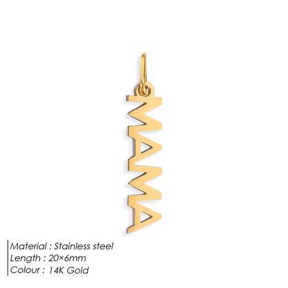 eManco  MAMA LOVE  Pendant  Stainless Steel Letter Hang Ornament For DIY Mother's Day Nacklace Earrings Jewelry Making