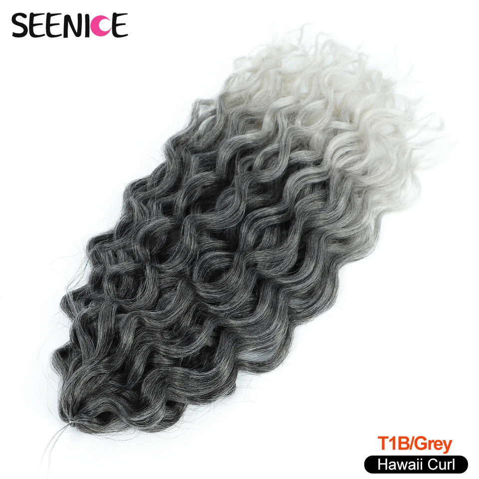 18 24“Synthetic Deep Wavy Twist Crochet Hair Afro Curls Water Wave Crochet Braids Ombre Brown Braiding Hair Extensions For Women