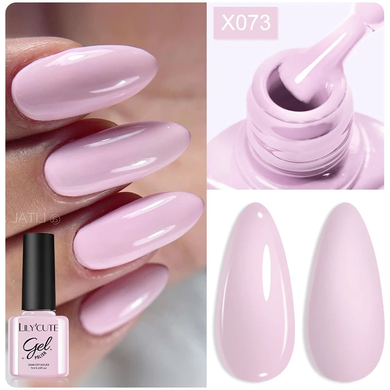 LILYCUTE 7ml Brown Red Purple Nail Gel Polish Coffee Color Series Semi Permanent UV Gel Soak off Nail Gel Varnishes For Nail Art