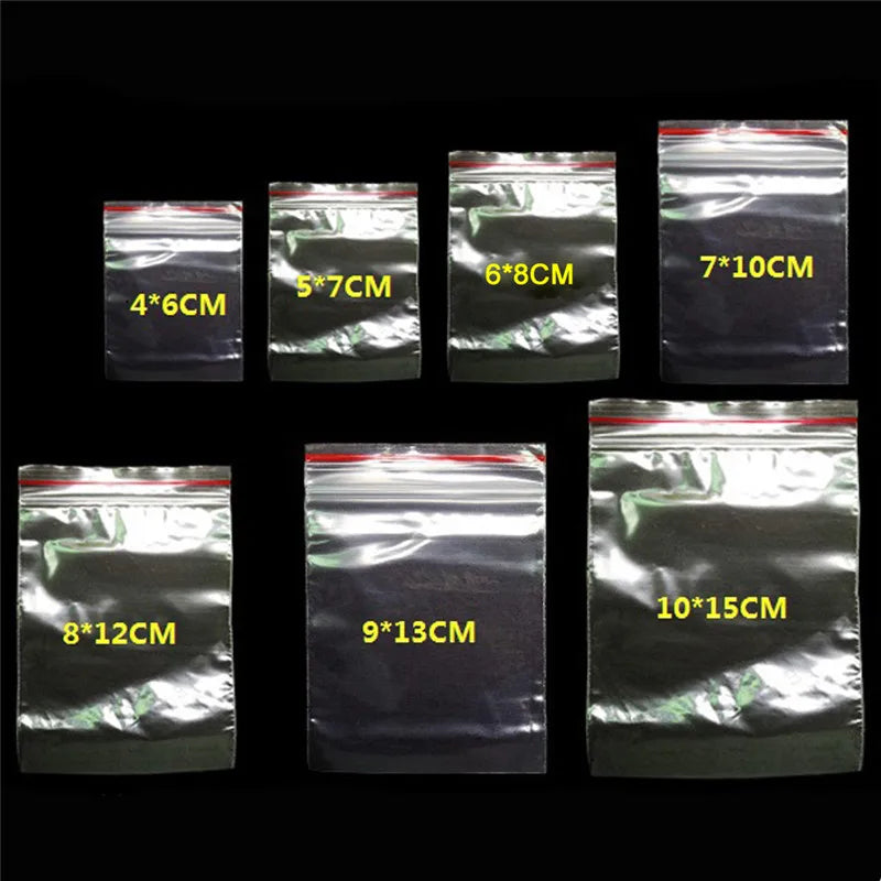 Thicken Zipper Sealed Bags Clear Plastic Storage Bag for Small Jewelry Food Packing Reclosable Zippers Sealing Pouch Wholesale