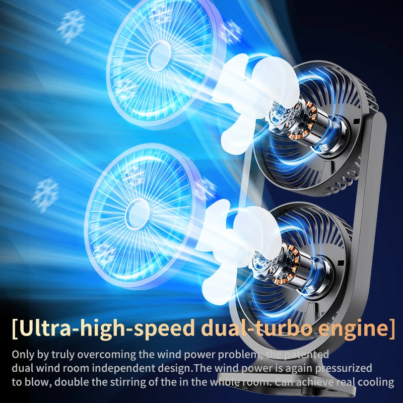 TINSOL 2026 New Dual-Head Desktop Fan, High-Power Air Circulation Fan, Office and Dormitory Double-Layer Fan