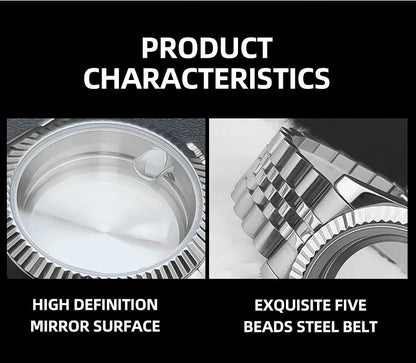 Neiton 36mm/40mm Sapphire Glass For Men Watch Case Fit NH36 NH34 NH35Movement FashionWaterproof Jubilee Stainless Steel