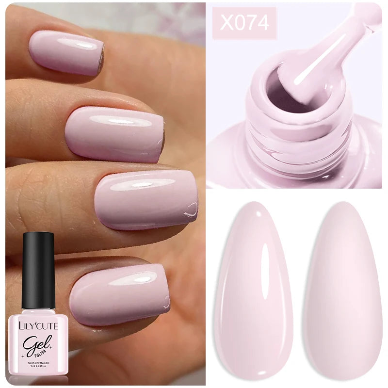 LILYCUTE 7ml Brown Red Purple Nail Gel Polish Coffee Color Series Semi Permanent UV Gel Soak off Nail Gel Varnishes For Nail Art
