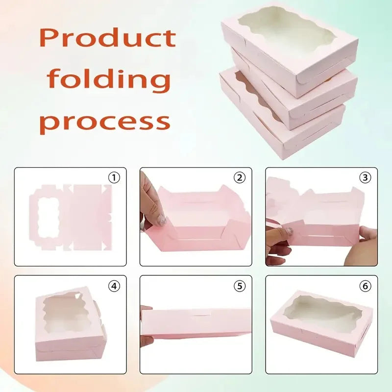 10/20/50pcs paper gift box with display window, suitable for wedding, birthday, holiday mother's day and other occasions