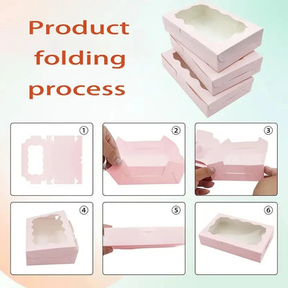 10/20/50pcs paper gift box with display window, suitable for wedding, birthday, holiday mother's day and other occasions