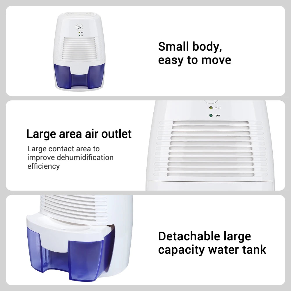 Electric Portable Dehumidifier Air Purifier USB Mute Moisture Absorbers Air Dryer For Home Room Office Kitchen Deodorizer Dryer