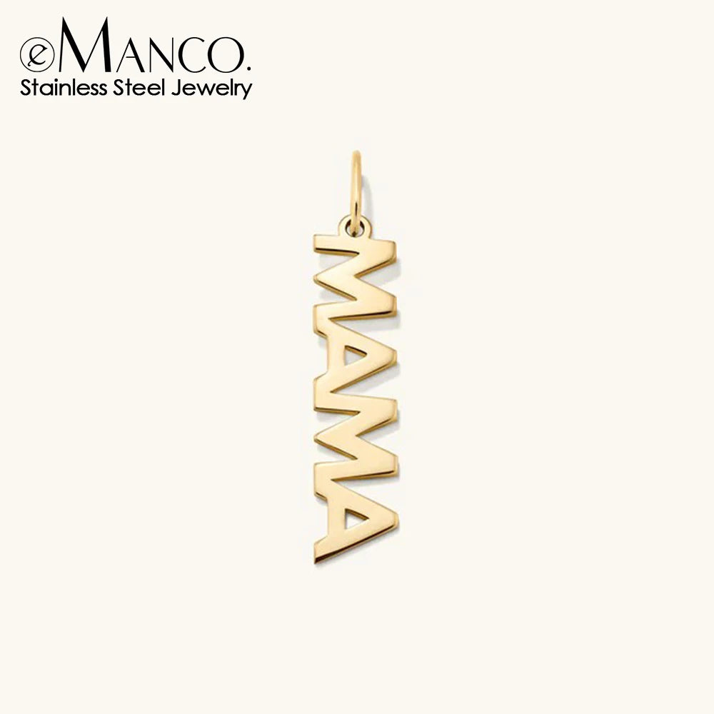eManco  MAMA LOVE  Pendant  Stainless Steel Letter Hang Ornament For DIY Mother's Day Nacklace Earrings Jewelry Making