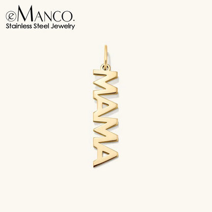 eManco  MAMA LOVE  Pendant  Stainless Steel Letter Hang Ornament For DIY Mother's Day Nacklace Earrings Jewelry Making