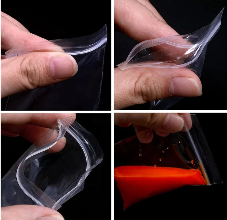 Thicken Zipper Sealed Bags Clear Plastic Storage Bag for Small Jewelry Food Packing Reclosable Zippers Sealing Pouch Wholesale