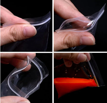 Thicken Zipper Sealed Bags Clear Plastic Storage Bag for Small Jewelry Food Packing Reclosable Zippers Sealing Pouch Wholesale