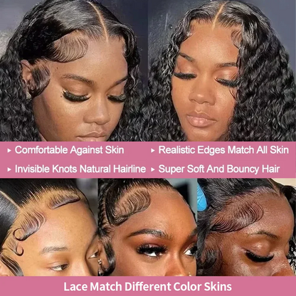 40 46 Inch 13x4 13x6 HD Deep Wave Lace Frontal Wig Brazilian Loose Water Curly Lace Front Human Hair Wigs For Women 300% Density