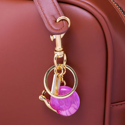 Pink Small Snail Bag Pendant Keychain Creative Cute Animal Charms Fashion Accessory for Women School Students Mother's Day Gift