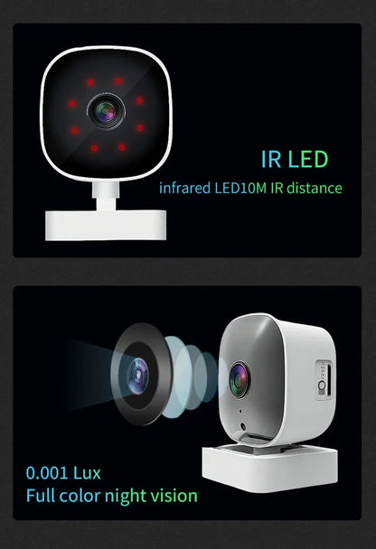 Mini Window Camera Replaces Outdoor Cameras 2.4/5GHz WiFi Camera 3MP Resolution Full-Color Night Vision Through Window Camera